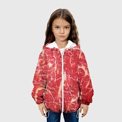Куртка с капюшоном детская Мясо, цвет: 3D-белый — фото 2