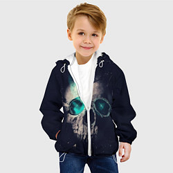 Куртка с капюшоном детская Skull eyes, цвет: 3D-белый — фото 2
