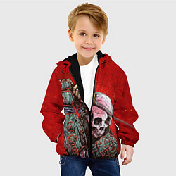 Куртка с капюшоном детская Скелет, цвет: 3D-черный — фото 2