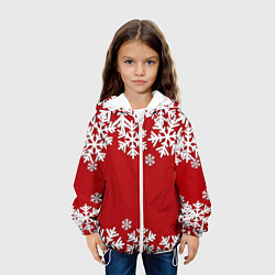 Куртка с капюшоном детская Снежинки, цвет: 3D-белый — фото 2