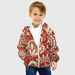Куртка с капюшоном детская Хохломская роспись, цвет: 3D-белый — фото 2