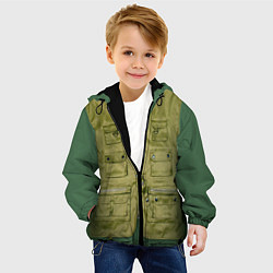 Куртка с капюшоном детская Жилетка рыбака, цвет: 3D-черный — фото 2