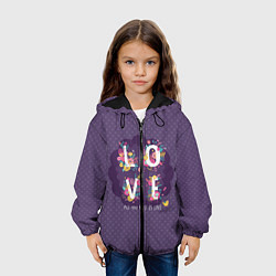 Куртка с капюшоном детская Love, цвет: 3D-черный — фото 2