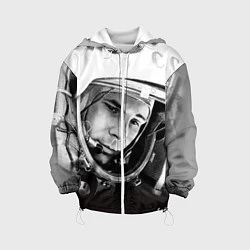Куртка с капюшоном детская Юрий Гагарин, цвет: 3D-белый