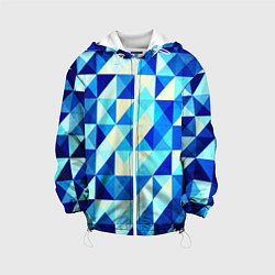 Куртка с капюшоном детская Синяя геометрия, цвет: 3D-белый