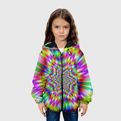 Куртка с капюшоном детская Спектральная иллюзия, цвет: 3D-черный — фото 2