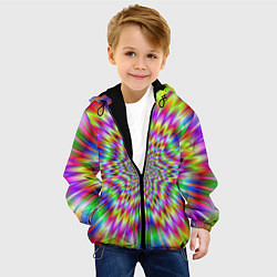 Куртка с капюшоном детская Спектральная иллюзия, цвет: 3D-черный — фото 2