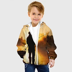 Куртка с капюшоном детская Вечерний рыбак, цвет: 3D-белый — фото 2