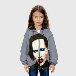 Куртка с капюшоном детская Mаrilyn Manson Art, цвет: 3D-черный — фото 2