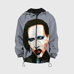 Куртка с капюшоном детская Mаrilyn Manson Art, цвет: 3D-черный