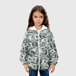 Куртка с капюшоном детская Банкноты, цвет: 3D-белый — фото 2