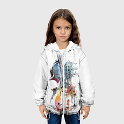 Куртка с капюшоном детская Скрипка, цвет: 3D-белый — фото 2