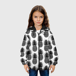 Куртка с капюшоном детская Ананасы 3, цвет: 3D-черный — фото 2