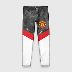 Леггинсы для девочки Man United FC: Grey Polygons, цвет: 3D-принт