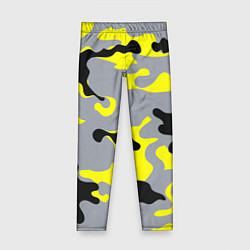 Леггинсы для девочки Yellow & Grey Camouflage, цвет: 3D-принт