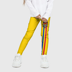 Леггинсы для девочки Молдавия: лента с гербом цвета 3D-принт — фото 2
