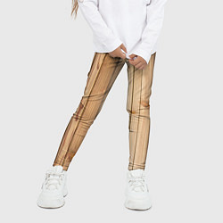 Леггинсы для девочки Деревянная обшивка, цвет: 3D-принт — фото 2