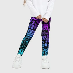 Леггинсы для девочки BTS Logos, цвет: 3D-принт — фото 2
