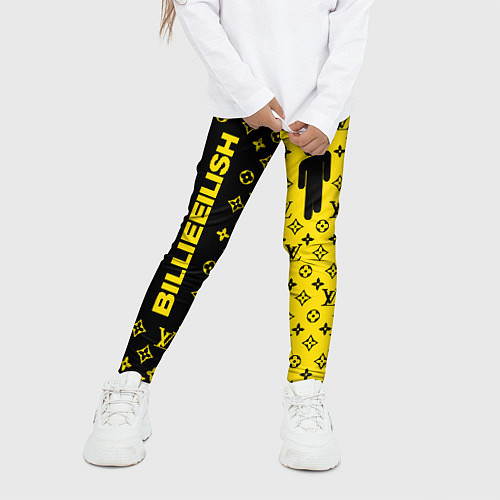 Детские легинсы BILLIE EILISH x LV Yellow / 3D-принт – фото 3