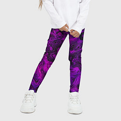 Леггинсы для девочки Abstract purple, цвет: 3D-принт — фото 2