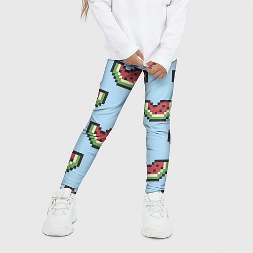 Детские легинсы Пиксельный арбуз / 3D-принт – фото 3