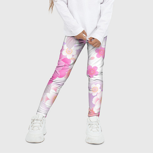 Детские легинсы Цветы / 3D-принт – фото 3