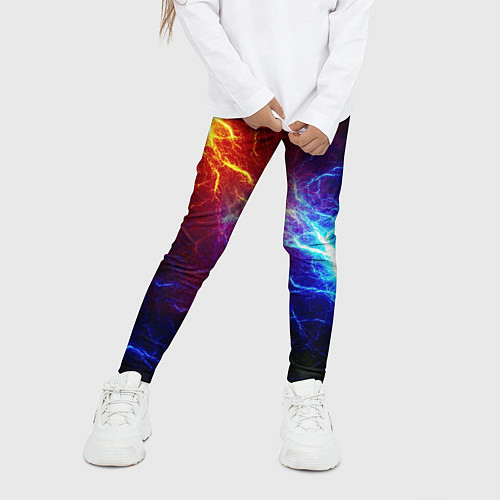 Детские легинсы ОГОНЬ ГЛИТЧ / 3D-принт – фото 3