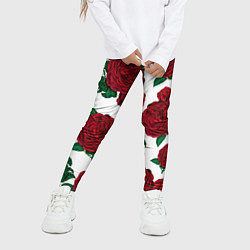 Леггинсы для девочки Винтажные розы, цвет: 3D-принт — фото 2