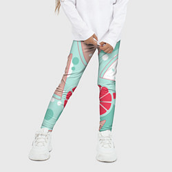 Леггинсы для девочки Арбузно-цитрусовый узор, цвет: 3D-принт — фото 2