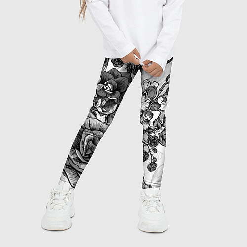 Детские легинсы РОЗЫ ROSES БАБОЧКИ / 3D-принт – фото 3