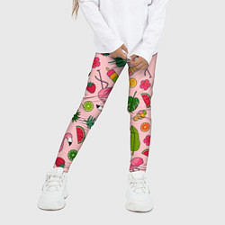 Леггинсы для девочки Фламинго Лето, цвет: 3D-принт — фото 2