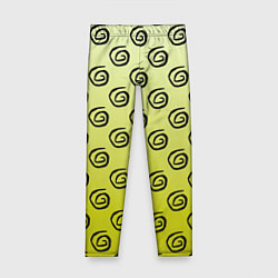 Леггинсы для девочки Узор спиральки на желтом фоне, цвет: 3D-принт