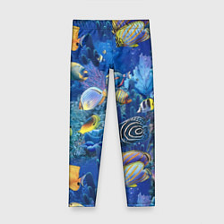 Леггинсы для девочки Коралловые рыбки, цвет: 3D-принт