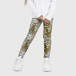 Леггинсы для девочки Versace gold & white, цвет: 3D-принт — фото 2