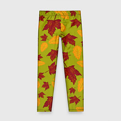 Леггинсы для девочки Осенние листья клён и дуб, цвет: 3D-принт
