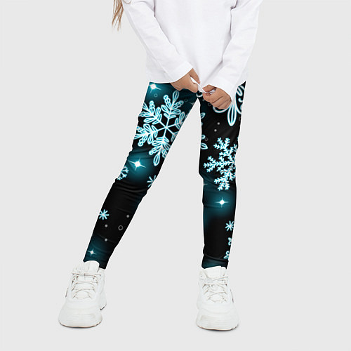 Детские легинсы Космические снежинки / 3D-принт – фото 3