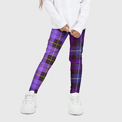 Леггинсы для девочки Purple Checkered, цвет: 3D-принт — фото 2
