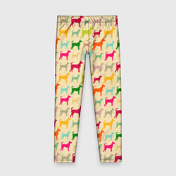 Леггинсы для девочки Собаки Разноцветные, цвет: 3D-принт