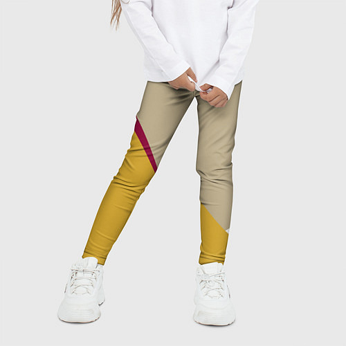 Детские легинсы Линии На бежевом Фоне / 3D-принт – фото 3