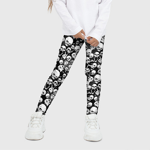 Детские легинсы Screaming skulls & web / 3D-принт – фото 3