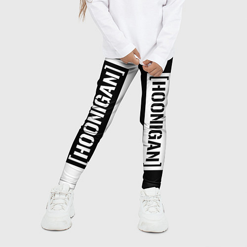 Детские легинсы Hoonigan Автоспорт спина / 3D-принт – фото 3