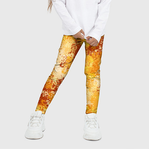 Детские легинсы Спортивный камуфляж Пикси - Апельсин / 3D-принт – фото 3