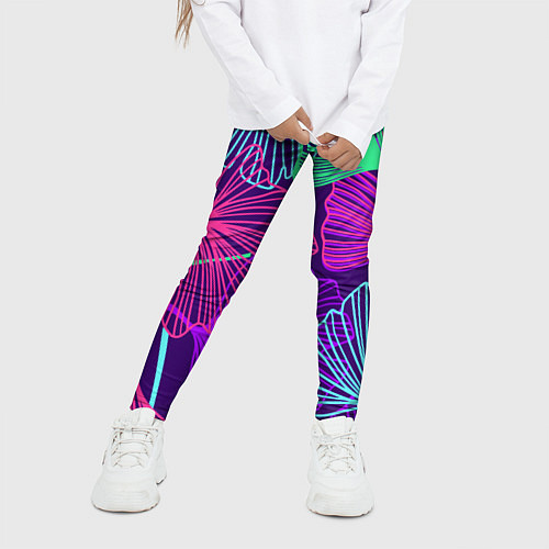 Детские легинсы Neon color pattern Fashion 2023 / 3D-принт – фото 3