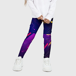 Леггинсы для девочки Cyber neon pattern Vanguard, цвет: 3D-принт — фото 2