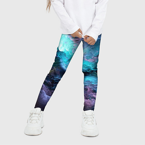 Детские легинсы Разноцветные тучи / 3D-принт – фото 3