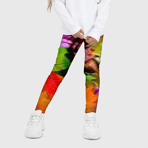 Детские легинсы Разноцветная абстрактная композиция Лето Multi-col / 3D-принт – фото 3