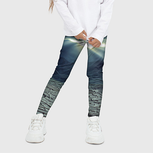 Детские легинсы Трещины на земле пустыня / 3D-принт – фото 3