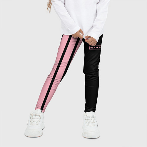 Детские легинсы BLACKPINK HALF BLACK-PINK MINI LOGO / 3D-принт – фото 3