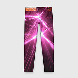 Леггинсы для девочки Неоновые лазеры во тьме - Розовый, цвет: 3D-принт