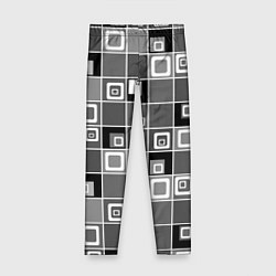 Леггинсы для девочки Geometric shapes черно-белый, цвет: 3D-принт